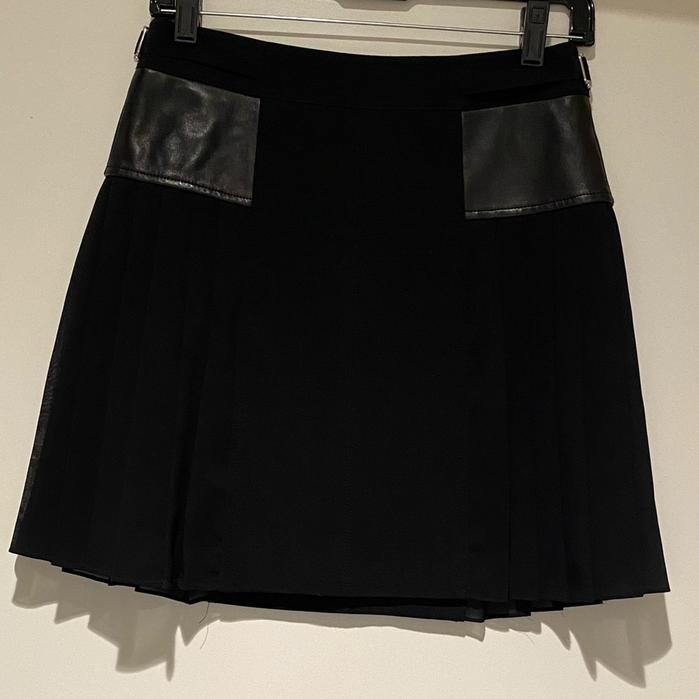 Rebecca Minkoff leather pleated skirt